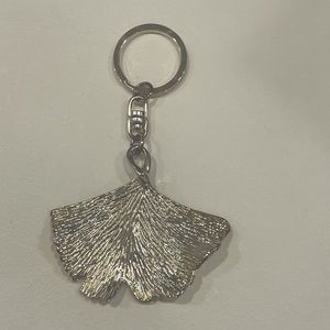 Michael Aram Silver Ginkgo Leaf Keychain
